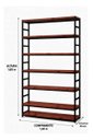Ver imagem 4 de Estante Multiuso Organizador Livreiro Estilo Industrial 180x140 Preto Mogno