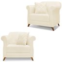 Ver imagem 1 de Kit 2 Poltronas Decorativas Retro Polo Linho Natural Ezz Natural