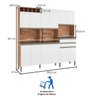 Kit Cozinha Compacta 12 Portas 2 Gavetas 100% MDF Malbec Prime:Amêndoa/Off White - 5