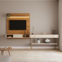 Ver imagem 7 de Painel para Tv Suspenso Evo com Aparador Vivant Cinamomo Off White – Hb Móveis
