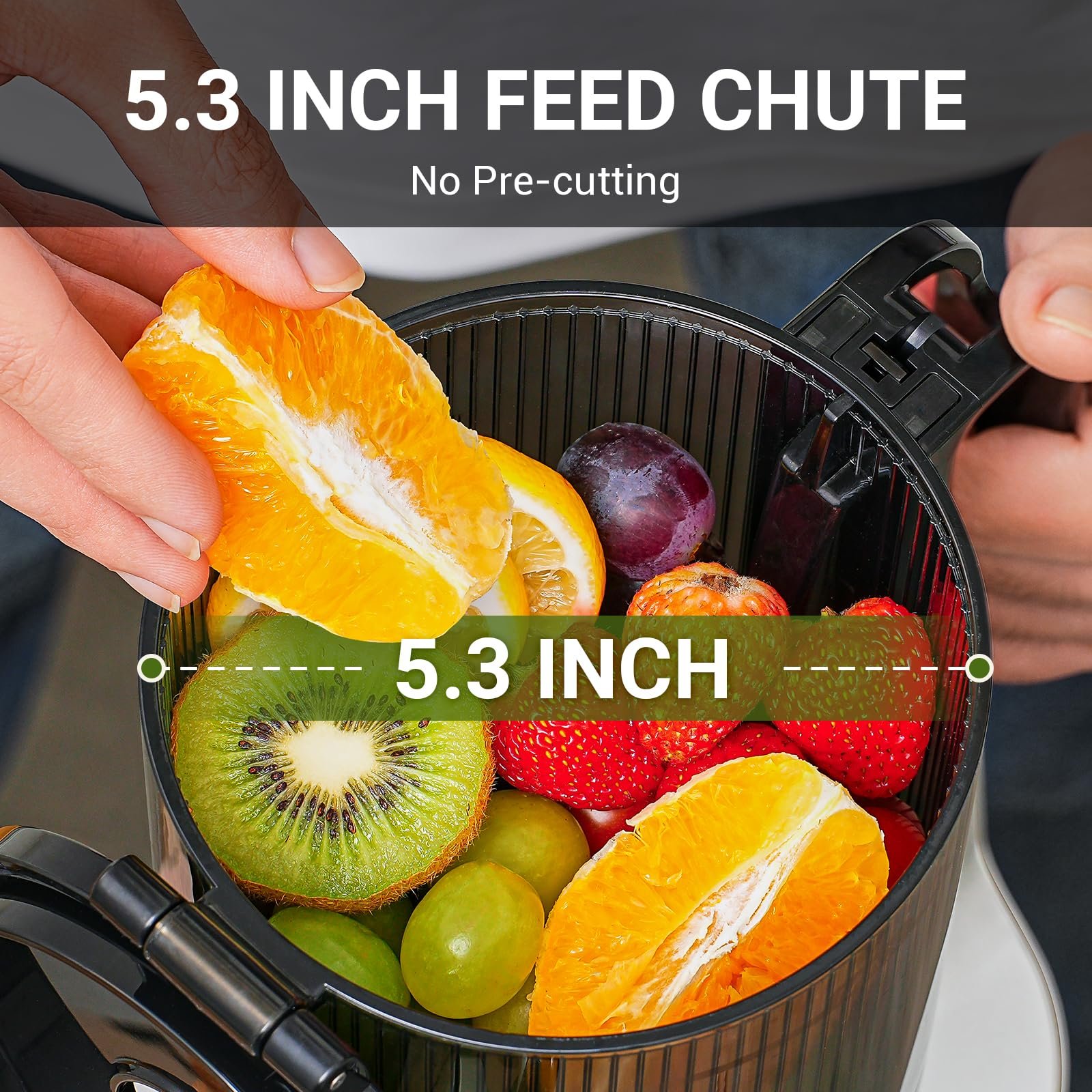 Amzchef Juicer Automático Masticating 250w com Abertura de 135mm (prata) - 2