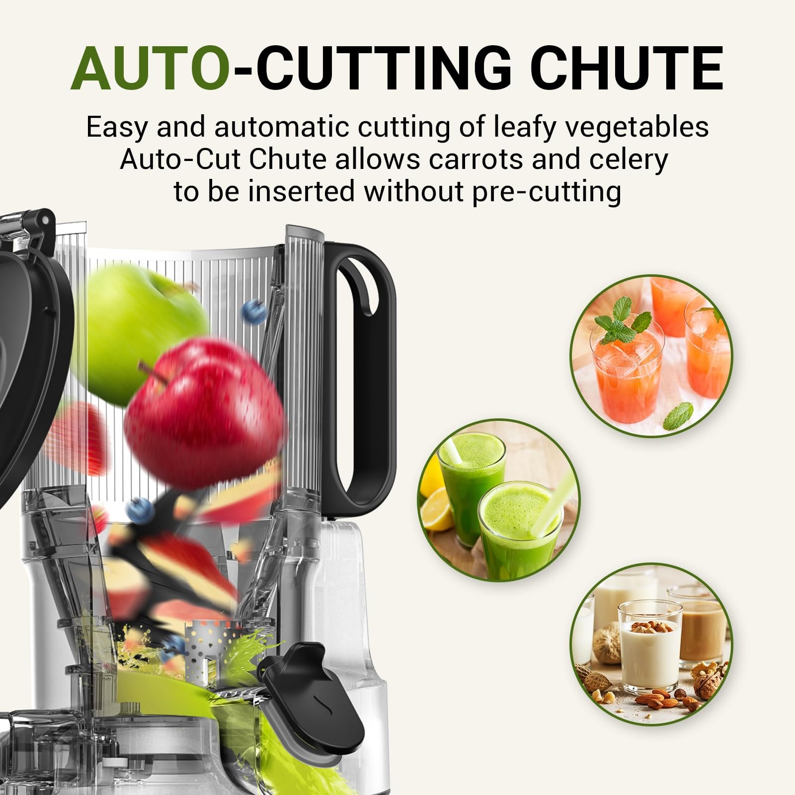 Amzchef Juicer Automático Masticating 250w com Abertura de 135mm (prata) - 4