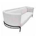 Ver imagem 7 de Sofá Oslo 3 Lugares 230cm Cinza Bouclé Base Aço Preto Estrutura Madeira Sallar Home