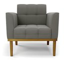 Ver imagem 7 de Kit 2 Poltronas Decorativas Karen Pés Fixo em Madeira Castanho Suede Grafite G19 - Gran Belo