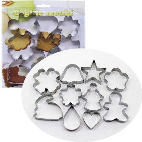 Kit Formas Cortadores Biscoito Natal Árvore Estrela de 20pçs