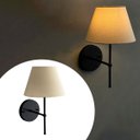 Ver imagem 3 de Arandela de Parede Clássica Alumínio com Cúpula Tecido Algodão Ref 19