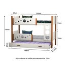 Ver imagem 4 de Beliche Infantil Solteiro Star com Cama Auxiliar Branco com Mel - Divaloto Móveis + Acompanha Luminá