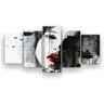 Quadro Decorativo Rosto Mulher Preto Branco 129X61 5 Peças - 1