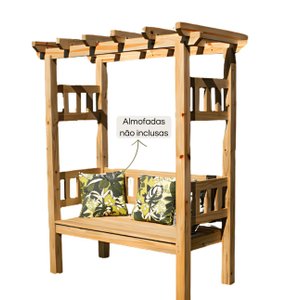 Kit Conjunto de 2 Pergolados de Madeira 1,75x0,90 M - Modelo Chardonnay - Pensemadeiras - Única Únic