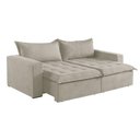 Ver imagem 1 de Sofá Cama 3 Lugares Retrátil Reclinável Linho M-184 Martins Creme