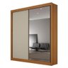 Guarda Roupa 2 Portas com Espelho São Paulo Gold Cinamomo Off White - Leifer Móveis - 1