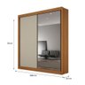 Guarda Roupa 2 Portas com Espelho São Paulo Gold Cinamomo Off White - Leifer Móveis - 3