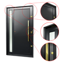Ver imagem 3 de Porta Pivotante Alumínio Lambril Visione c/Pux.D.Elite Preto Gold 216x130 Brimak
