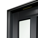 Ver imagem 5 de Porta Pivotante Alumínio Lambril Visione c/Pux.D.Elite Preto Gold 216x130 Brimak