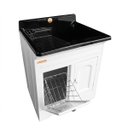 Ver imagem 4 de Gabinete Tanque Esfregador 50 Litros Espaço Torneira Branco/Preto F21T