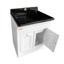 Ver imagem 2 de Gabinete Tanque Esfregador 50 Litros Espaço Torneira Branco/Preto F21T