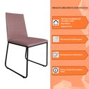 Ver imagem 6 de Cadeira de Jantar Estofada Lille Base Preta Veludo Rosê - Montanaris Decor