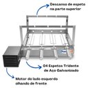 Ver imagem 4 de Gira Grill Inox 4 Espetos para Churrasqueira Bivolt Pratic