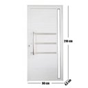 Ver imagem 3 de Porta Lambril de Alumínio 210x90cm com Friso e Visor Abertura Direita Yescasa Branco