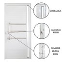 Ver imagem 5 de Porta Lambril de Alumínio 210x90cm com Friso e Visor Abertura Direita Yescasa Branco