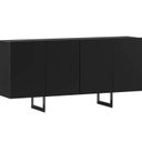 Ver imagem 2 de Buffet Aparador 100% MDF 4 Portas 160cm com Pés em Metal Preto Mayra