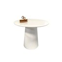 Ver imagem 1 de Mesa de Canto Cone Laqueado com Tampo Vidro 60cm Branco 70cm Branco