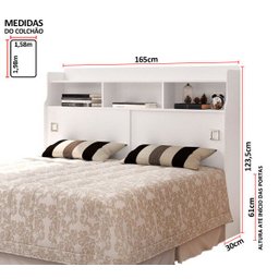Cabeceira Quarto Queen Jessica 160cm Branco - 4