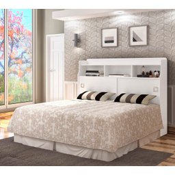 Cabeceira Quarto Queen Jessica 160cm Branco - 1