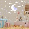 Adesivo Parede Estrelas Lua Nuvens Titulos Estrelas Roxas - 7