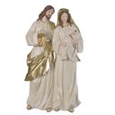 Ver imagem 1 de Resina de Natal Sagrada Família Branco e Dourado 30x17,5cm