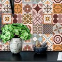 Ver imagem 3 de Papel De Parede Para Cozinha Azulejo Português 1mx50cm Tons de Bege e Marrom
