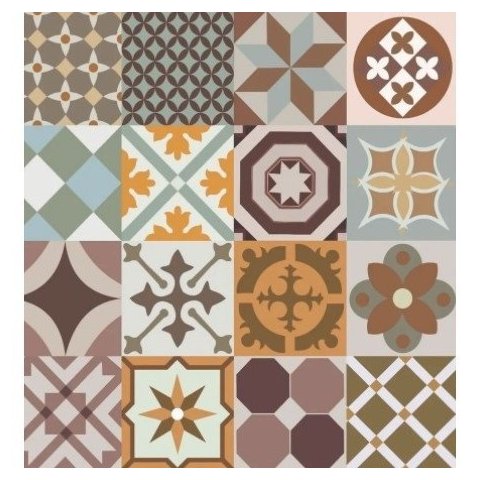 Papel De Parede Para Cozinha Azulejo Português 1mx50cm Tons de Bege e Marrom