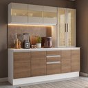 Ver imagem 1 de Armário de Cozinha Compacta 100% MDF 180 cm Branco/Rustic/Crema Smart Madesa 04