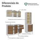 Ver imagem 4 de Armário de Cozinha Compacta 100% MDF 180 cm Branco/Rustic/Crema Smart Madesa 04