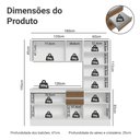Ver imagem 3 de Armário de Cozinha Compacta 100% MDF 180 cm Branco/Rustic/Crema Smart Madesa 04