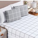 Ver imagem 3 de Jogo de Lençol Cama Queen 3 Peças Micropercal 200 Fios Austin:cinza