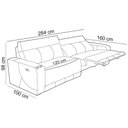Ver imagem 2 de Sofá 4 Lugares Rettrátil Reclinável Elétrico 284cm Mazi L06 Couro Off White - Lyam Decor