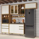Ver imagem 1 de Armário de Cozinha Modulada com Balcão para Pia 8 Portas 5 Gavetas Pérola 100% Mdf Vidro Reflecta Am