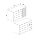 Ver imagem 3 de Cômoda 4 Gavetas e 1 Porta Mdp Mel 100x45x90cm Mb 1059 Movelbento