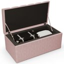 Ver imagem 7 de Calçadeira Recamier Baú para Cama Box Solteiro Dália 100x50 Cm W01 Linho Rosa - Lyam Decor