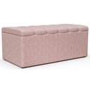 Ver imagem 2 de Calçadeira Recamier Baú para Cama Box Solteiro Dália 100x50 Cm W01 Linho Rosa - Lyam Decor