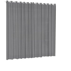 Cortina Voil Tecido 6,00x2,80 para Varão Simples:cinza