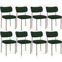 Ver imagem 1 de Kit 08 Cadeiras Estofadas para Sala de Jantar Melina Base Arena L02 Suede Verde Musgo - Lyam Decor
