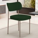 Ver imagem 2 de Kit 08 Cadeiras Estofadas para Sala de Jantar Melina Base Arena L02 Suede Verde Musgo - Lyam Decor