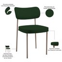 Ver imagem 4 de Kit 08 Cadeiras Estofadas para Sala de Jantar Melina Base Arena L02 Suede Verde Musgo - Lyam Decor