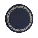 Ver imagem 1 de Lugar Americano Redondo em Tecido Poli-linho Ricamo 40cm Auguri Casa Truly Azul
