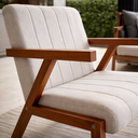 Ver imagem 2 de Conjunto 2 Poltronas Serena Linho Premium para Sala de Estar Recepção Sala de Espera Madeira:cru