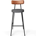 Ver imagem 6 de Kit 04 Banquetas Altas Cozinha Sala Jantar Aço Milão L02 Couríssimo Camel Cinza Escuro - Lyam Decor