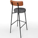 Ver mais imagens de Kit 04 Banquetas Altas Cozinha Sala Jantar Aço Milão L02 Couríssimo Camel Cinza Escuro - Lyam Decor