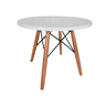 Mesa Redonda Centro Eiffel Charles Eames Mesinha Canto Lateral Branco - 1